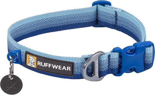 Ruffwear, Front Range Dog Collar, Adjustable Tubelok Webbing, Lightweight, Side Release Buckle, Aluminum V-Ring, Durable for Everyday Use, Coastal Fade, 14"-20"