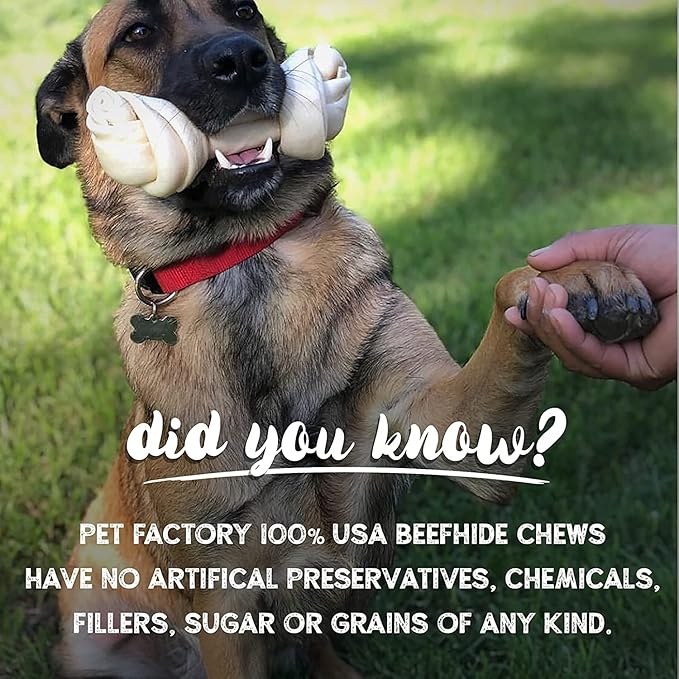 Pet Factory 100% Made in USA Beefhide 7" Braided Sticks Dog Chew Treats - Beef & Chicken Flavor, 6 Count/1 Pack