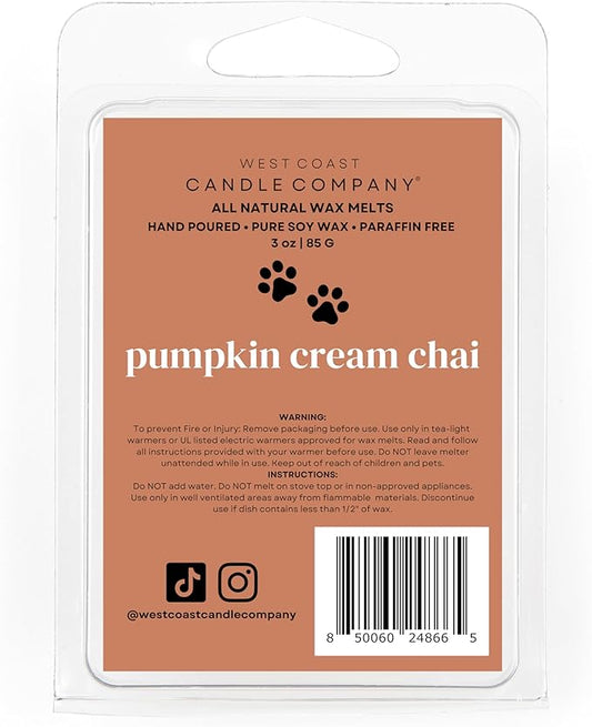 Pet Safe Wax Melts for Dogs | Non Toxic Soy Wax Melts | Natural, Paraffin-Free, Clean Burning | Odor Eliminating Wax Cubes | Pumpkin Cream Chai