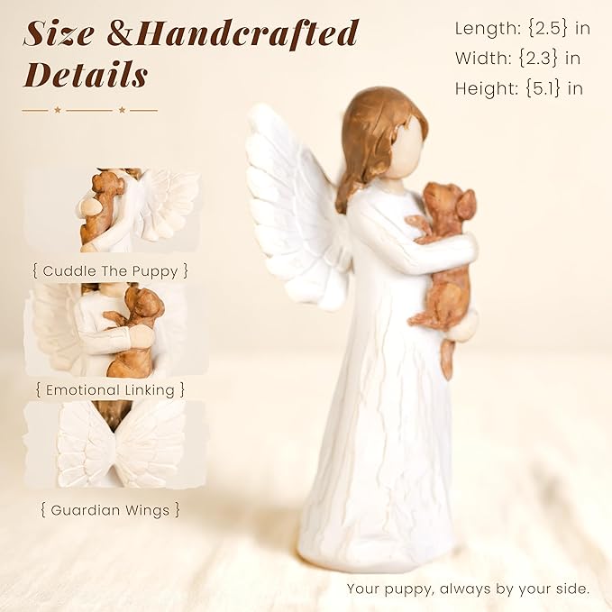 Guardian Dog Angel Figurines,Pet Memorial Sympathy Gifts for Loss of Gogs,Indoor Memorial Ornament, Dog Gifts for Women