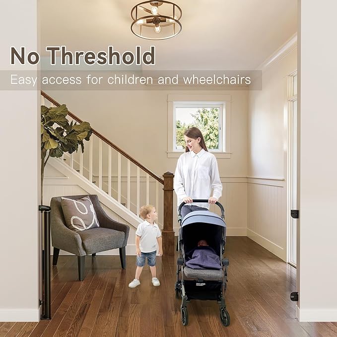 Uamector 138-Inch Extra Wide Retractable Baby Gate & Dog Gate, Reinforced Mesh Safety Gate Adjustable for Large Openings - Stairs, Doorways, Hallways - Indoor/Outdoor Use