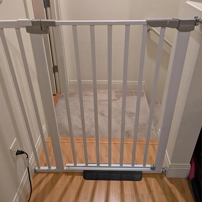 41 Inch Tall Baby Gate Auto Close Dog Gate Adjustable 29.92"-35.43" Wide Pressure Mounted Walk Through Swing Pet Gate for Doorways (White, 29.92"-35.43" Wide)