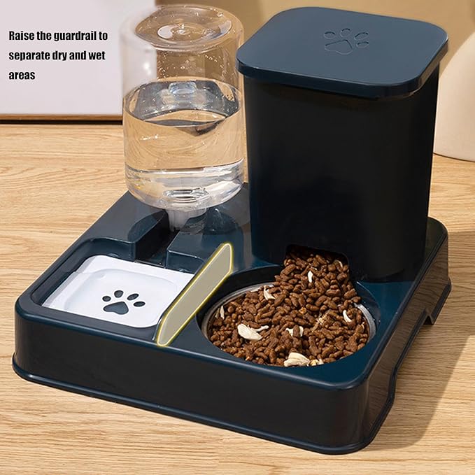 Automatic Pet Feeders and Water Dispenser, Small Pet Feeder and Waterer, with Removable Stainless Steel Bowl, for Cats & Dogs