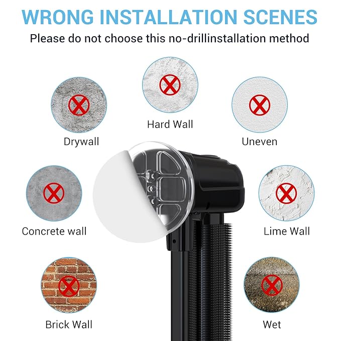HAMOPY Auto-Lock Retractable Baby Gate Replacement Free-Punch Parts, Original Hardware Set (Including 2 x Latches + 2 x Brackets) Only Fit 55“&71” Auto-Lock Baby Gate(Black)