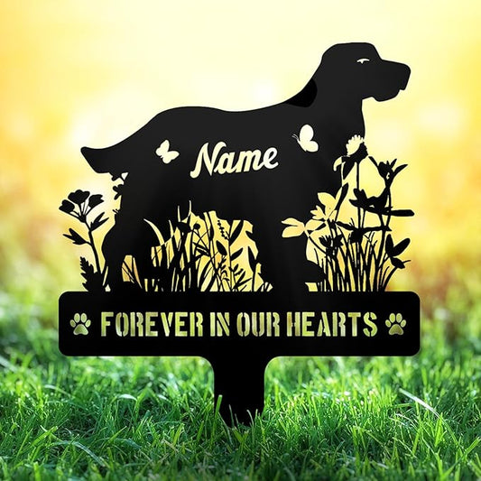 Custom Springer Spaniel Springer Dog Memorial Stake, Personalized Dog Grave Marker, Metal Pet Tombstone, Outdoor Sympathy Sign for Garden Yard Decor, Pet Loss Gift