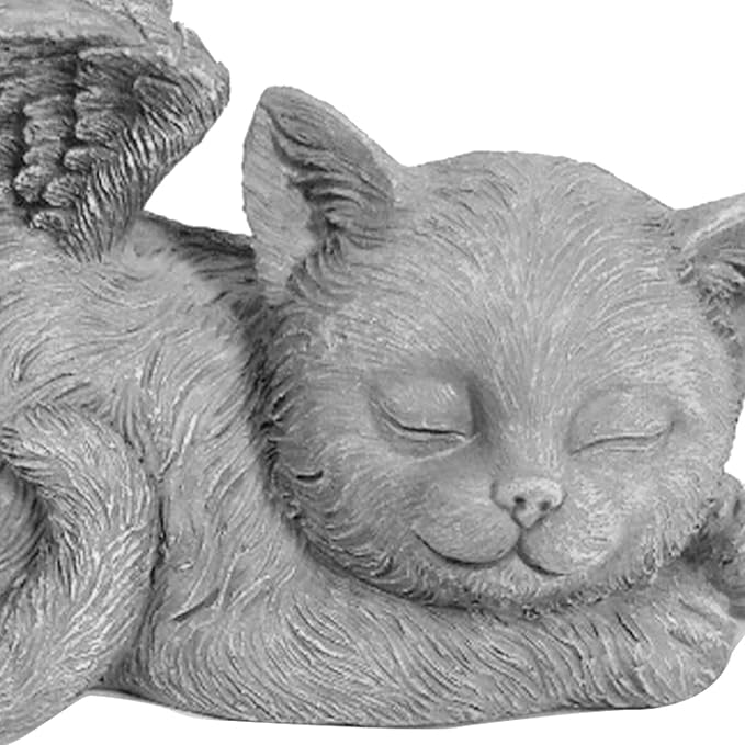 Yosoo Health Gear Pet Memorial Statue, Sleeping Angel Cat Sculpture, and Sunproof, 7.8oz