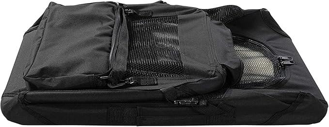 MOOL Lightweight Fabric Pet Carrier Crate with Fleece Mat and Food Bag, Black
