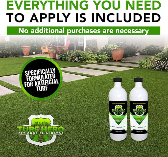 Pet Odor Eliminator For Artificial Turf | Powerful Bio-Enzymatic Formula Targets the Most Offensive Odors On All Surfaces | 2 (1 Quart) Bottles