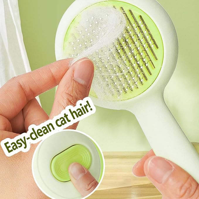 Premium Universal Pet Grooming Brush with Stainless Steel Pins Ideal for All Breeds Long Short Haired Cat or Dog,Ergonomic All-in-One Reduces Tanglesand PromotesHealthy Coat with Gentle (Green)