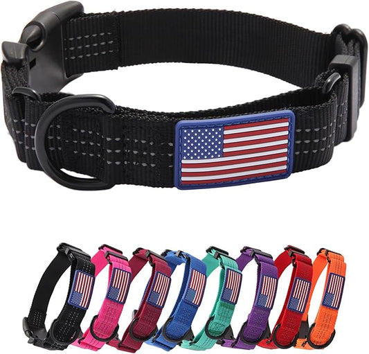 Martingale Dog Collar Quick Release Buckle No Pull Reflective Non-Slip for Medium Large Dogs Training (Black, Large)
