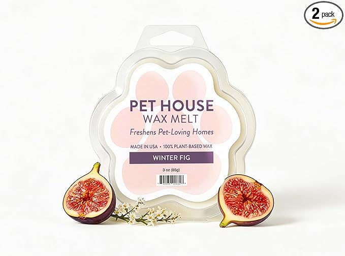 One Fur All Pet House Scented Wax Melts, Natural, Plant Based Soy Wax Melts for Pet Odor, Long Lasting Fragrance for Fresh Smelling Homes, Winter Fig