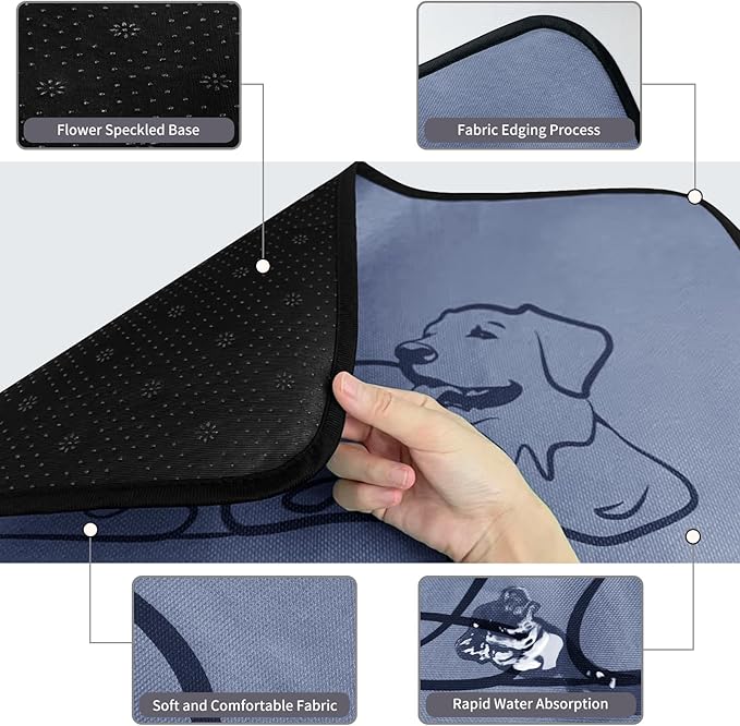 4 Pack Washable Pee Pads for Dogs 18"x24", Reusable Training Puppypads Absorbency Non-Slip & Leak-Proof for Pet Whelping Box Playpen Crate Sofa Bed Floors (Gray)