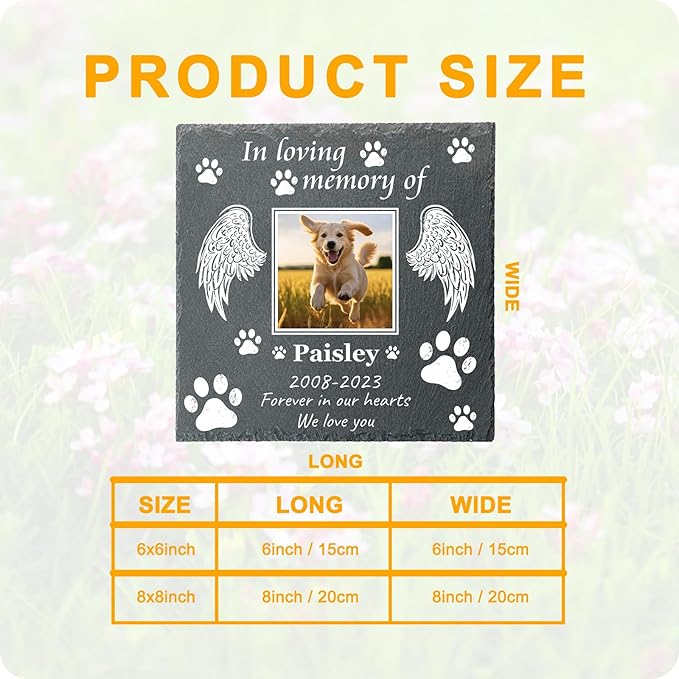 Memorial Gifts for Loss of Dog Custom Dog Memorial Stone, Pet Memorial Gifts, Pet Memorial Stones, Cemetery Decorations for Graves, Cat Memorial Gifts