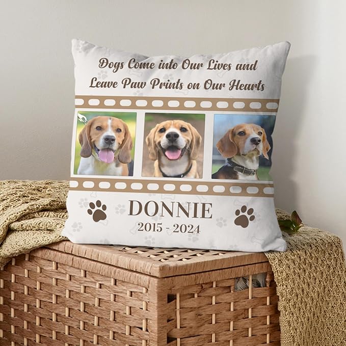 Alienc Personalized Dog Memorial Pillow with Photo - Custom Pet Memory Gift, Soft Sympathy Gift for Loss of Dog or Cat, Heartfelt Remembrance Throw Pillow
