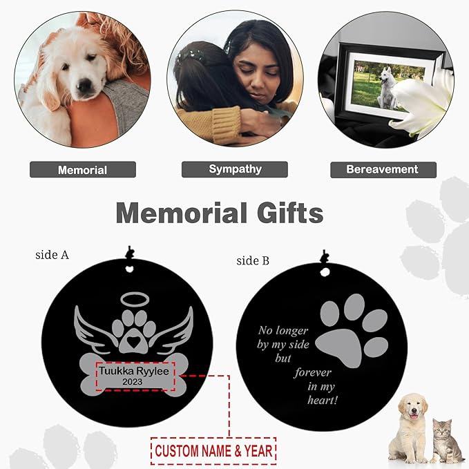 30 Inchs Memorial Wind Chimes for Pets, Dogs, Produced in USA Deep Tone Personalized Wind Chimes Memorial Gifts for Loss of Dog Pet, Pets Passing Away Gifts for Sympathy Bereavement, Remembrance Gift
