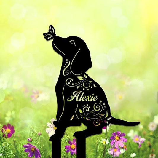 Custom Metal Pet Grave Markers Dog Memorial Plaque, Waterproof Dog Grave Markers Outdoor for Memorial Yard, Sympathy Gift for Pet Loss, Personalized Grave Markers for Dogs