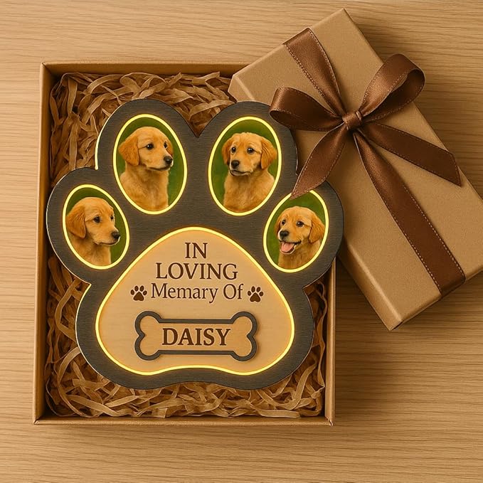 Nazenti Personalized Dog Memorial Gifts, Loss Of Dog Sympathy Gift, Pet Bereavement Frame, Custom Cat Memorial with Photo, Loss Sympathy Gift for Cat, Pet Remembrance Picture Frame