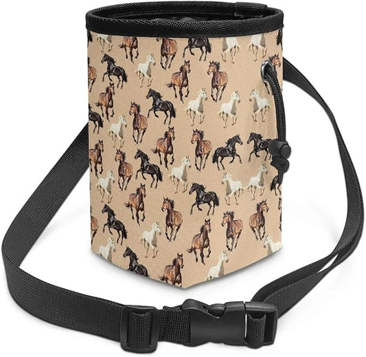 Horses Pattern Puppy Training Pouch Dog Training Treat Pouch Bag Versatile Pocket Sized Pet Feed Snack Reward Pocket for Pet Puppy Travel or Outdoor Use