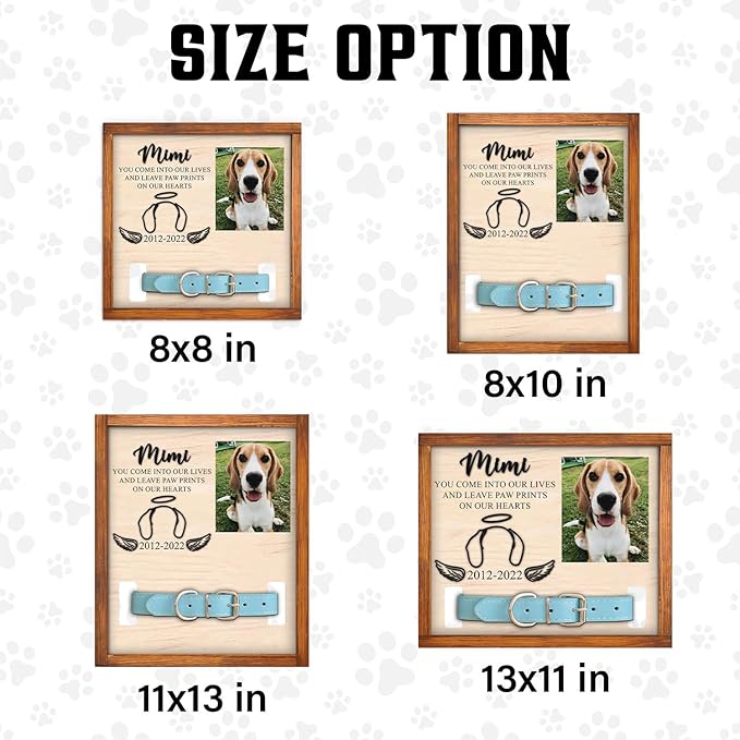 Personalized Dog Memorial Picture Frame, Dog Memorial Gifts For Loss Of Dog, Pet Memorial Gifts, Dog Collar Frame - Upload Image Pet Memorial Frame