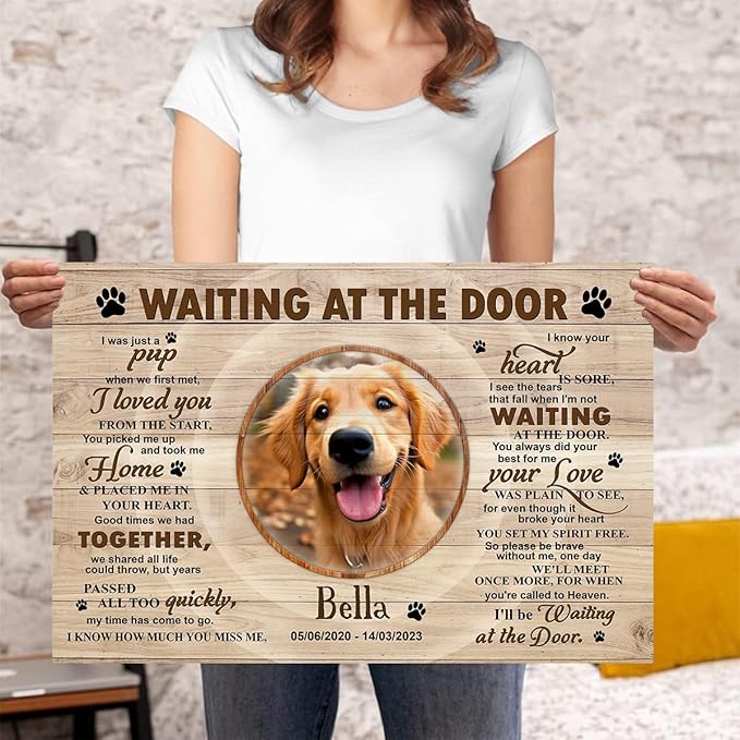 P80711 Unique Dog Memorial Poster Gifts - Personalized Memorial Sayings for Dog Lovers - Wall Art Decor, Custom Landscapes
