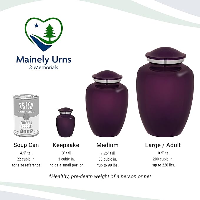 Homage Large Custom Photo Pet Cremation Urn for Pet Ashes - Vase Style Pet Urn - 200 Cubic Inch Capacity -Personalization Included (Amethyst)