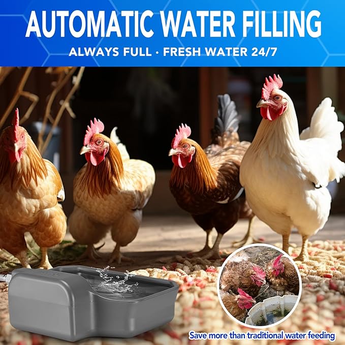 PETTEN Automatic Water Dispenser for Dogs 3.5L/118oz, Large Capacity Auto Dog Water Dispenser Outdoor with 3/4" GHT Male Faucet Connector, Dog Water Bowl Dispenser for Dog, Cat, Livestock(Gray)