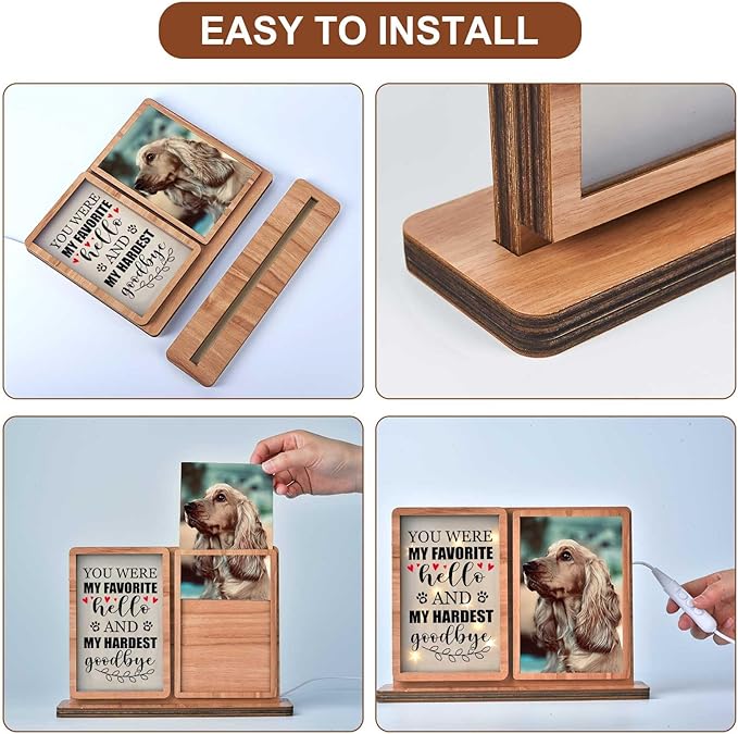 Dog Memorial Picture Frame Pet Memorial Gifts Cat Dog Loss 4x6 Led Picture Frame
