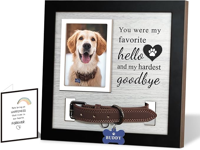 Dog Loss Gifts,Pet Memorial Frame with Collar Holder,Dog and Cat Collar Memorial Frame,Pet Memorial Gift for Dogs,Pets Loss Sympathy Gift for Pet Lover,Dog Moms
