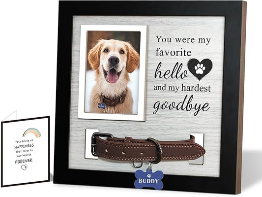 Dog Loss Gifts,Pet Memorial Frame with Collar Holder,Dog and Cat Collar Memorial Frame,Pet Memorial Gift for Dogs,Pets Loss Sympathy Gift for Pet Lover,Dog Moms