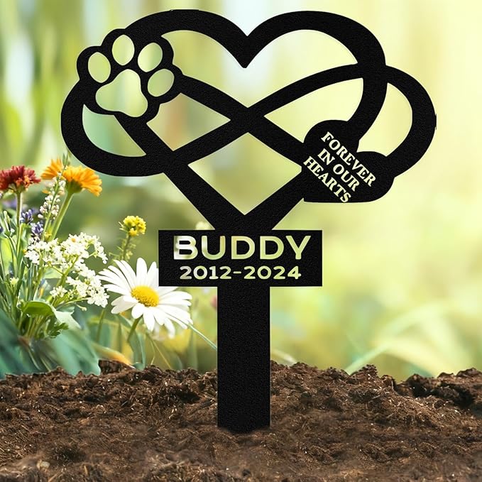 Custom Dog Grave Markers Outdoor, Personalized Pet Grave Marker Stake Dog Memorial, Outdoor Weatherproof Pet Cemetery Sign, Personalized Dog Memorial Gifts for Loss of Dog