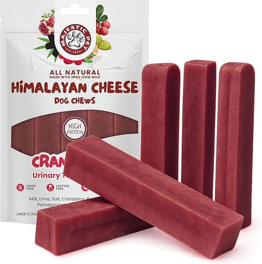Majestic Pet Himalayan All-Natural Cheese Dog Chews - Long Lasting Dental Chew for Dogs - Healthy Pet Treats with Beneficial Ingredients (Urinary Tract Wellness, Large, 5 Pack)