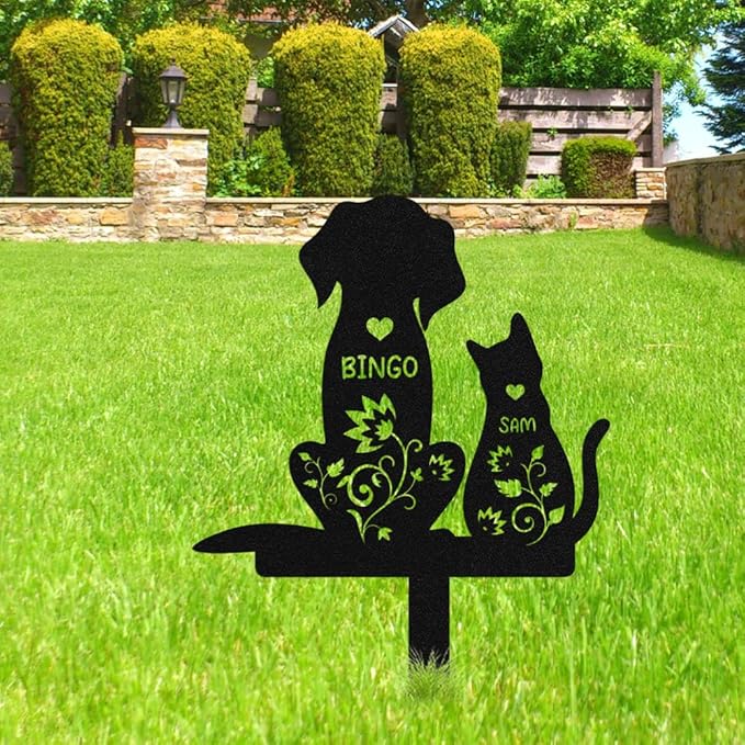 Custom Pet Grave Markers Dog Memorial Plaque, Memorial Yard Garden Outdoor Decor, Waterproof Metal Dog Grave Markers for Loss of Pets, Personalized Sympathy Remembrance Gift