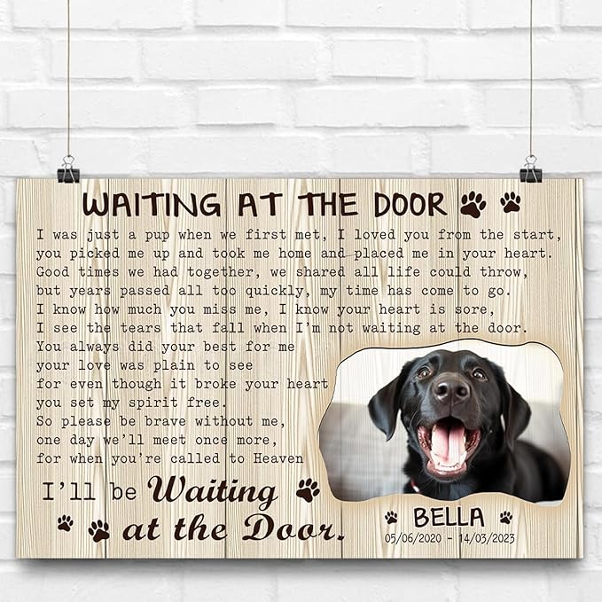 P80712 Funny Dog Memorial Poster Gifts Memorial Sayings for Dog Lover Mom Dad Personalized Poster Wall Art, Wall Art Decor, Custom Landscapes Poster Custom Size