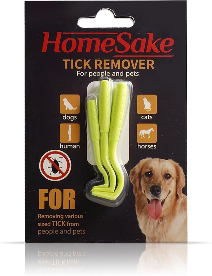 Homesake Tick Removal Tool for Dogs, Cats and Humans | Ultra-Safe Tick Twister | Removes Entire Head & Body | Pain-Free Ticks Remover | 100% Chemical-Free Tick Control Products | 10 Packs of 3