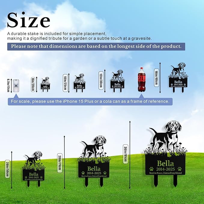 Custom Dog Grave Markers Outdoor, Personalized Pet Grave Marker Stake Dog Memorial, Outdoor Weatherproof Pet Cemetery Sign, Personalized Dog Memorial Gifts for Loss of Dog