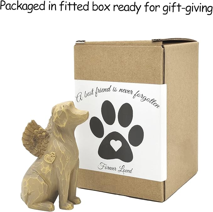 Angel Memorial Figurine - Pet Loss Gift, Dog Remembrance, Sympathy Gift for Dog Lovers