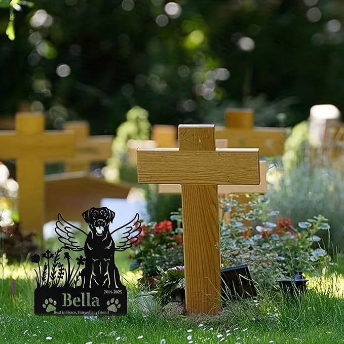 Custom Dog Grave Markers Outdoor, Personalized Pet Grave Marker Stake Dog Memorial, Outdoor Weatherproof Pet Cemetery Sign, Personalized Dog Memorial Gifts for Loss of Dog