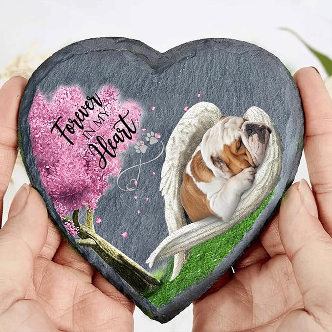 SHAANT Personalized Basenji Sleeping Angel Wing Garden Stone, Dog Memorial Garden Stone Plaque, Dog Memorial Gifts, Dogs Bereavement Gift, Loss of Dog Sympathy Gift