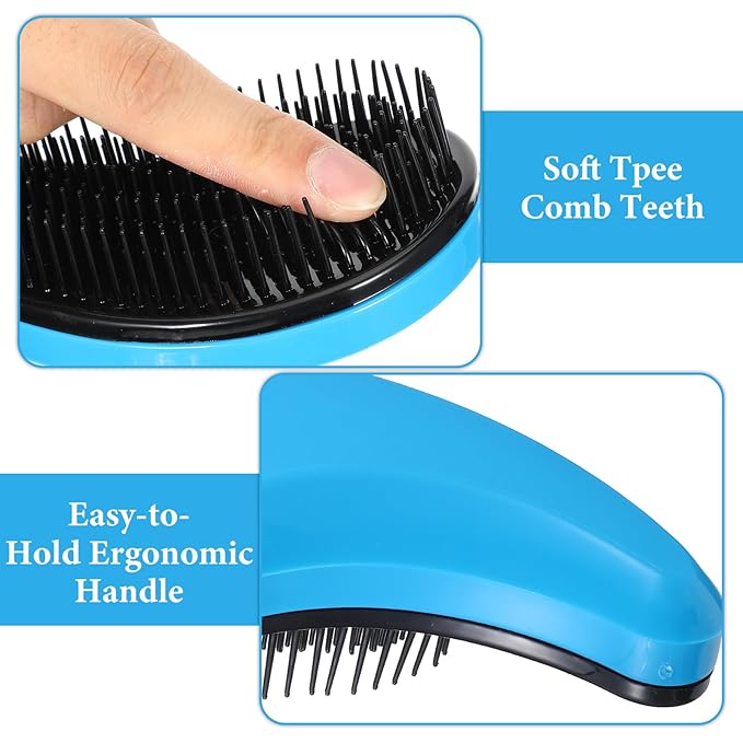 Small Dog Brush Puppy Brush for Small Dogs Portable Puppy Brush Grooming Tool Reduces Shedding & Tangles for Shih Tzu, Yorkie, Teddy, Chihuahua (Blue)