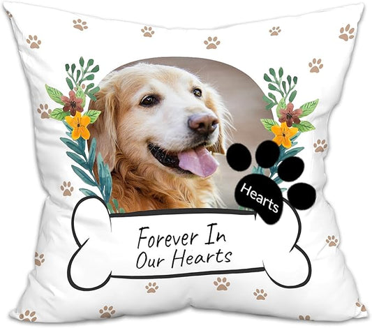 Custom Dog Memorial Throw Pillow with Photo - Personalized Loss of Dog Sympathy Gift for You | Pet Memorial Gifts for Dogs/Cats (Style 3)