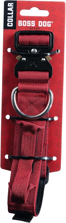 Boss Dog Tactical Collar, Red, Medium