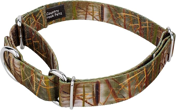 Country Brook Petz - Waterfowl Camo Martingale Dog Collar - Camouflage Collection Featuring Rugged Designs (1 Inch, Medium)