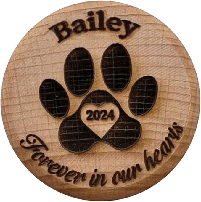 Personalized Memorial Keepsake Box for Pet Ashes and Fur, Custom Name and Date - Pet Paw Engraving Dog Cat Hair Ashes Container Memorial Urn Pet Loss Sympathy Gifts for Pet Lovers Friends