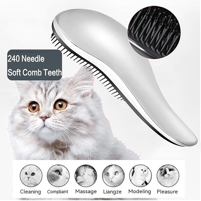 YOFANG 2PCS Slicker Brush for Dogs & Pet Comb,Professional Dog Grooming Brush (Goldendoodles,Poodles,Labradoodles) with Round Pins to Effectively Remove Tangles, Knots and Mats Silvery