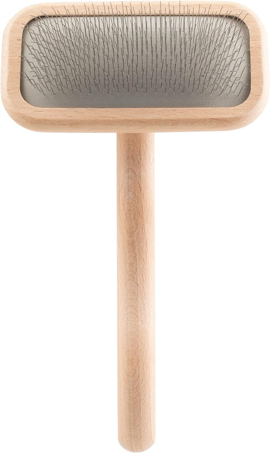 Chris Christensen Mark II Slicker Brush for Dogs, 12mm Pins, Groom Like a Pro, Handcrafted Lightweight Beechwood Ergonomic Handle, Stainless Steel Pins, A5II Small. Made in Germany.