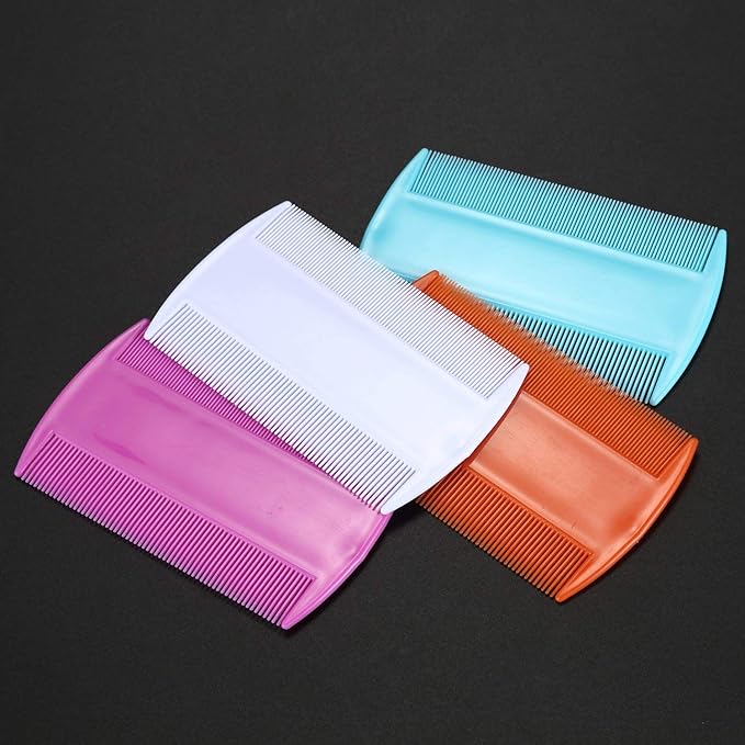4pcs Lice Combs, Double Sided Pet Combs, Cat Dog Pet Grooming Fine Tooth Hair Combs