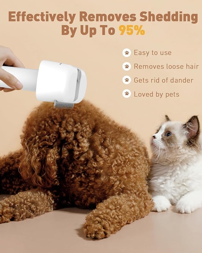 3-in-1 Pet Grooming Tool - Deshedding Dog Brush, Dematting Comb, Undercoat Rake for Long Hair Dogs & Cats, Grooming Comb for Shedding and Matting