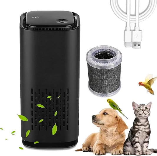 Puppymothers Puppy Mothers Pet Odor Eliminator Air Purifier with Reusable Filter Element (Black)