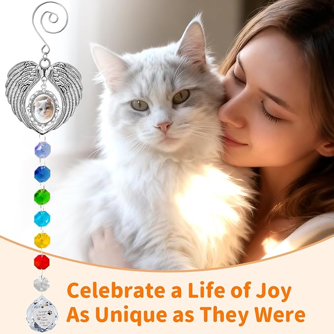 Pet Memorial Gifts for Dogs, Pet Memorial Suncatcher for Loss of Dog Cats Passing Away Remembrance Bereavement Gifts