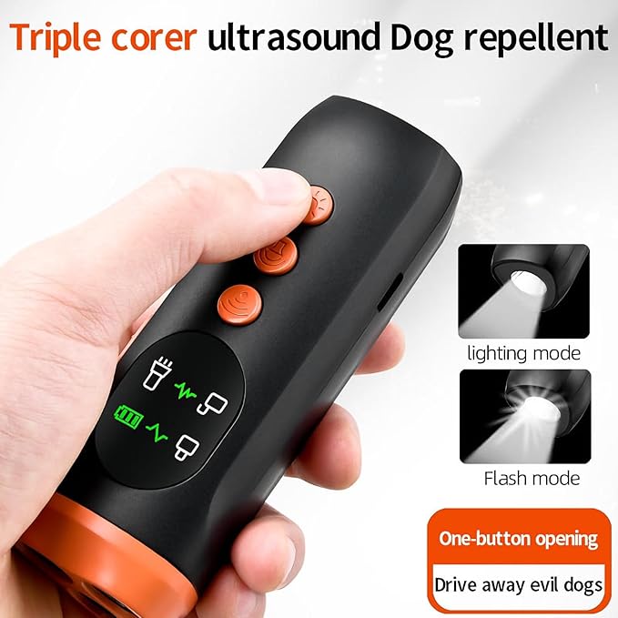 2026 Dog Bark Deterrent,Rechargeable Sonic Dog Repeller,Safe 25KHz Sonic Frequency Transmitter,Anti Bark Device for Dogs,50ft Range Professional Dog Training Tool,LED Indoor/Outdoor Barking Silencer.